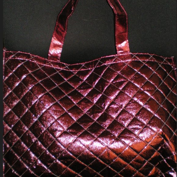 NEW Joy Mangano Burgundy Quilted Gift Tote Bag - Picture 1 of 3